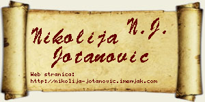 Nikolija Jotanović vizit kartica